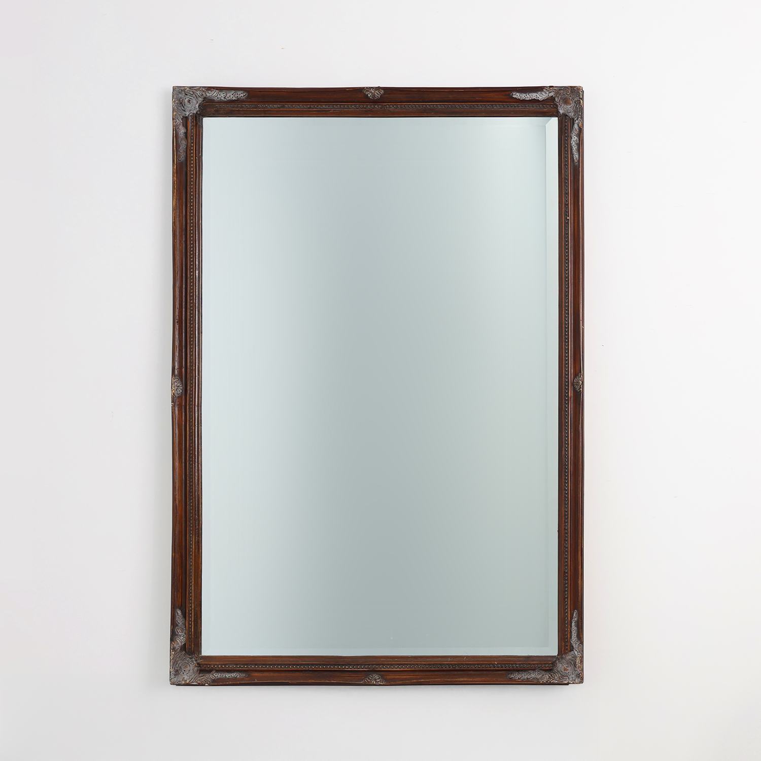 Antique Facet-Cut Mirror in Carved Wood, France 1850s-img